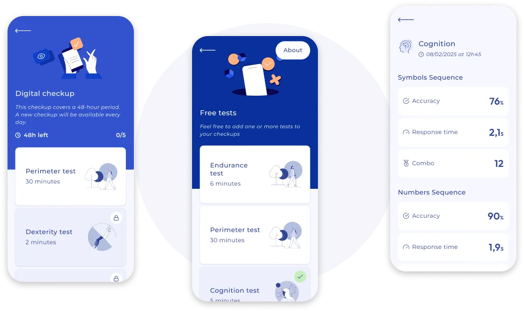 MSCopilot app screens — assessments and free tests